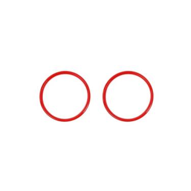 Imagem de JWWY Anel de acabamento para alto-falante de porta capa de decoração moldura de anel surround apto para Ford Mustang 2015-2024 acessórios interiores 2 peças vermelho