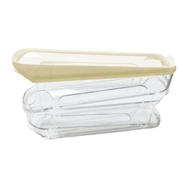 Imagem de FytStycale Refrigerador Rolling Egg Dispenser Storage Box Organizer Bin Egg para restaurante, Amarelo 3 Níveis