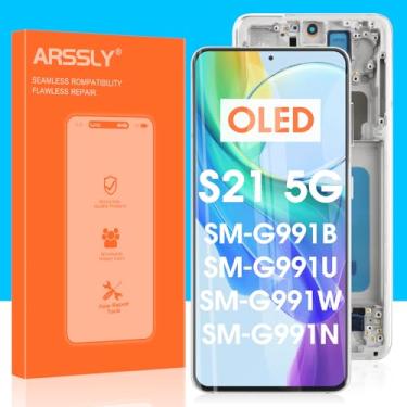 Imagem de Substituição de tela OLED para Samsung Galaxy S21 5G SM-G991U - para Samsung S21 5G LCD Display Touch para Galaxy S21 4G / 5G G991B G991B/DS SCG09 Kits de montagem de vidro digitalizador (prata com