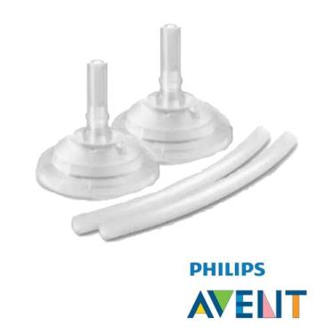 Imagem de Kit 2 Canudo + 2 Válvula Silicone Flexível Copo Philips Avent