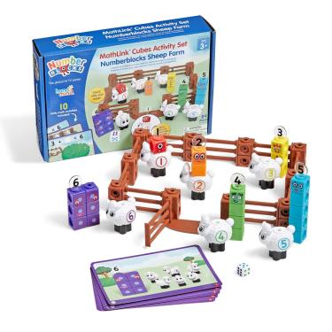 Imagem de Conjunto de atividades hand2mind Numberblocks Sheep Farm MathLink Cubes
