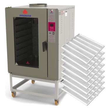 Imagem de Kit Forno Turbo Industrial Progás PRP-8000 E Style C/ Vapor Elétrico 220V + 8 Esteiras Imeca 58x70cm