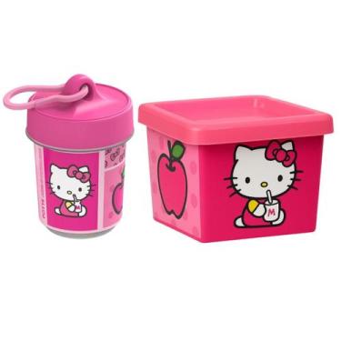 Imagem de Kit Pote Marmita Organizador Lanche Lancheira Copo Infantil - Potte, H