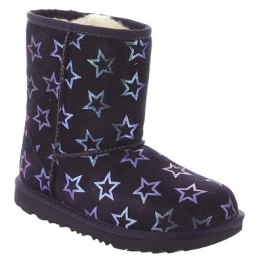 Imagem de UGG Bota infantil unissex K Classic II Iridescent Stars Fashion Boot, Sombra noturna/roxo iridescente, 6 Big Kid