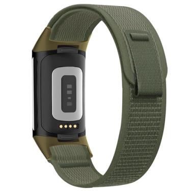 Imagem de Oanux Pulseira de reposição esportiva de nylon compatível com Fitbit Charge 6/Fitbit Charge 5, esportiva, macia, ajustável, respirável, para relógio Charge 6/5