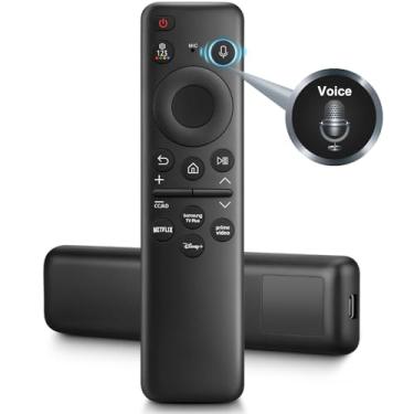 Imagem de Controle remoto de voz recarregável para Samsung OLED Neo QLED Crystal UHD Frame CU8000 DU8000 Q60C/D Q70C/D Q80C/D QN85C/D QN90C 4K 8K Smart TV, substituição universal para controle remoto solar