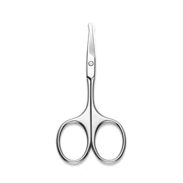 Imagem de Tesoura profissional de manicure em aço inoxidável para cutículas, precisão para beleza, cuidados com unhas, pelos faciais, sobrancelhas, cílios, pelos do nariz, C