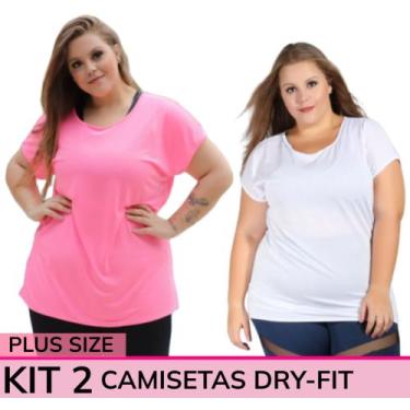 Imagem de Kit 2 Blusas Dry-fit Plus Size Esportiva Feminina Malha Fit - Wild, Co