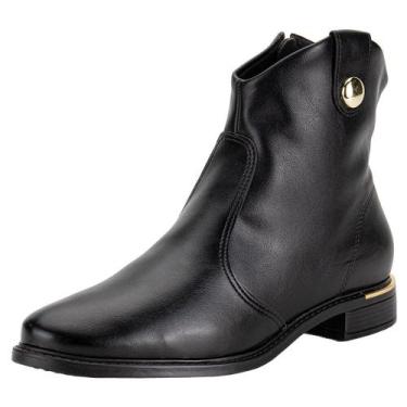 Imagem de Bota feminina cano baixo vizzano 3077120, Preto, 35