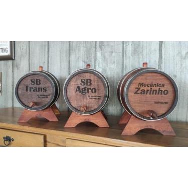 Imagem de Barril De Jequitibá Rosa 2,5 Litros Personalizado - Minas Artesanato