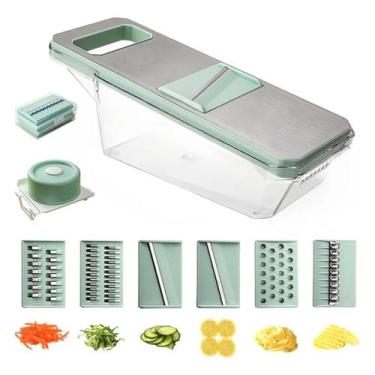 Imagem de Kit 6 em 1 Cortador Ralador Fatiador De Legumes Vegetais  Manual Profi
