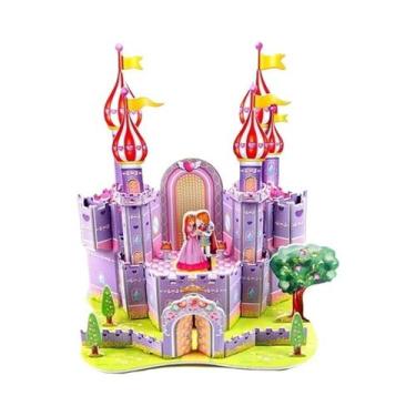 Imagem de Crianças 3D DIY Puzzle Castelo Modelo Desenho Animado Brinquedo De Pap