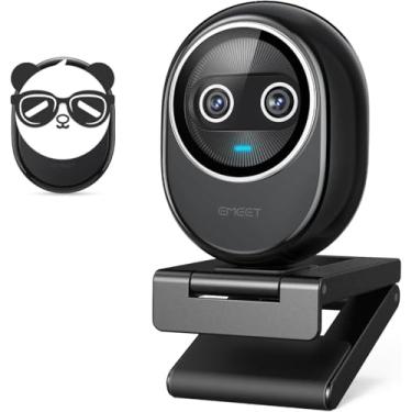 Imagem de EMEET Piko+ Webcam 4K, sensor de 1/2,55'', 3 microfones e 3 modos de som, capa de privacidade magnética Panda, USB C-C&C-A, ideal para streamers ao vivo e criadores de conteúdo