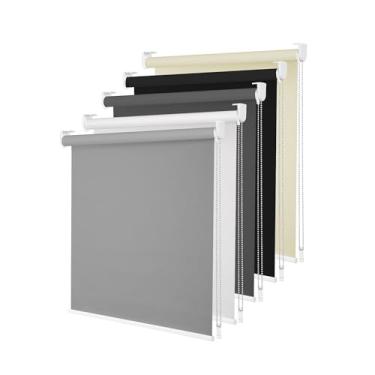 Imagem de Persianas de rolo 100% blackout, persianas para janelas com isolamento térmico e tecido à prova d'água com proteção UV, persianas para quarto de escritório em casa, fácil instalação (cinza - 50 cm L x