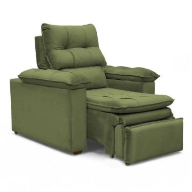 Imagem de Poltrona do Papai Reclinável Retrátil Bonari Veludo Verde Musgo - Loja