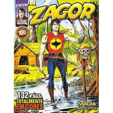 Imagem de Zagor N 100 - Magia Indígena, Totalmente Colorida - MYTHOS -