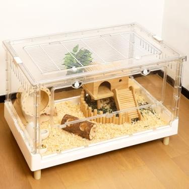 Imagem de Ruexue Gaiola Grande De Acrílico Transparente Para Hamster - Pequeno Animal Porquinho-Da-Índia, Ouriço, Anão, Rato, Camundongo, Furão, Petauro-Do-Açúcar E Pássaro, Extensível Empilhável (27,5" C X 1