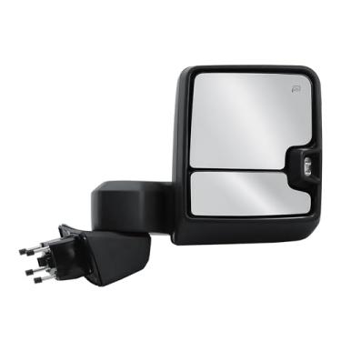 Imagem de Espelho de reboque da porta do lado direito do passageiro elétrico BLIS vidro sinal de luz sensor de temperatura texturizado capa traseira dobrável manual e telescópio para Chevrolet Silverado 19-25