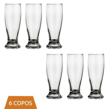 Imagem de Jogo 6 Copos Vidro Transparente Munich 300ml Chopp Bar Nadir - NADIR F