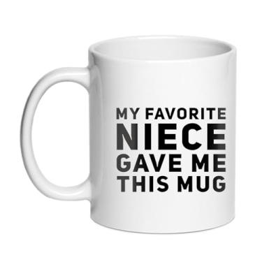 Imagem de Caneca My Favorite Niece Gave Me This - Presentes exclusivos para tias e tios, aniversário engraçado, Natal, mundos Best Aunt Appreciation, caneca de café 325 ml (sobrinha)