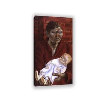 Imagem de SDYJ6GSW Impressão Otto Dix em tela pinturas de mãe e filho otto dix arte de parede famosa tela de arte pôsteres para decoração de parede para quarto sala de estar 110 x 60 cm (43 x 24 polegadas) sem