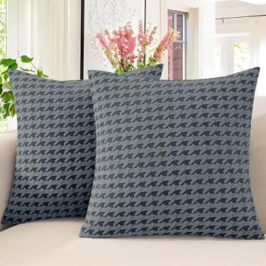 Imagem de MAXIJIN Pacote com 2 capas de almofada 45,7 x 45,7 cm, capas de almofada decorativas macias para sofá, cama, sala de estar, decoração de casa, cinza escuro