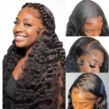 Imagem de Peruca Aixiang Hair Remy Human Hair 13x6 Deep Wave 200 Density