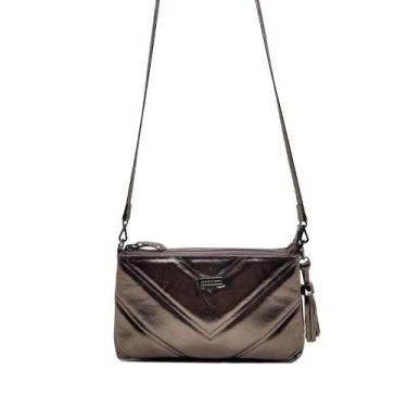 Imagem de Bolsa Feminina Transversal de Couro Bolso Interno Matelassê Cores Andr