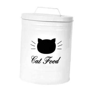 Imagem de WeiLaiKeQi Recipiente para armazenamento de guloseimas para cães, recipiente para guloseimas para animais de estimação, lata para biscoitos, pote para biscoitos, Branco