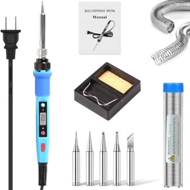 Imagem de LDK Kit De Ferro Solda 80 W, Ferramenta Soldagem Digital Lcd Com Aquecedor Cerâmica, Temperatura Estável Para Uso Profissional E Faça Você Mesmo