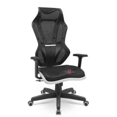Imagem de Cadeira Vizon Gamer Assento Estofado RelaxPlax Standart Braços 3D PP Plaxmetal (Branca)
