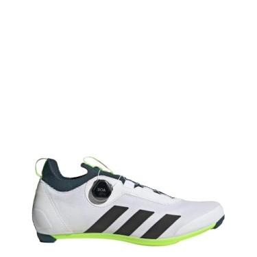 Imagem de adidas Tênis de ciclismo masculino The Road BOA, Branco nuvem, preto/limão lúcido, 37
