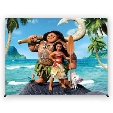 Imagem de Painel de Festa Retangular Princesa Havaiana 3,00x2,00 Metros Fera Pri