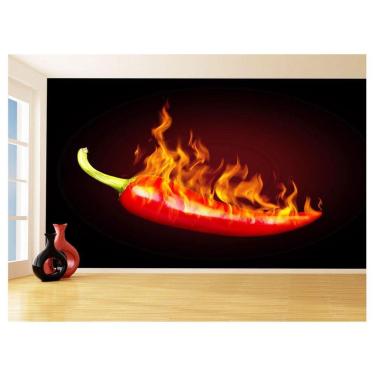 Imagem de Papel De Parede Alimentos Pimenta Pegando Fogo 3,5M Al324