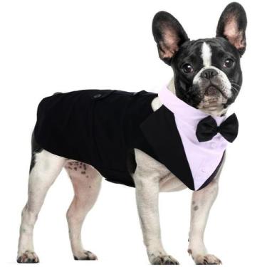 Imagem de Conjunto de gravata borboleta formal para cães DORA BRIDAL S preto