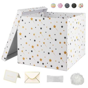 Imagem de Caixa de presente YINUOYOUJIA 30x30x25cm White Stars Large Set
