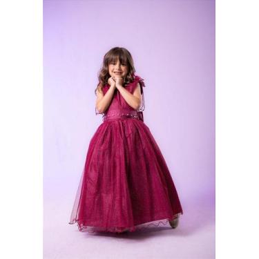 Imagem de Vestido Longo Marie Mel Marsala para Crianças, Falu red, 8