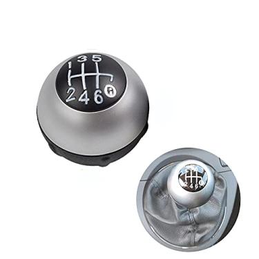 Imagem de Acessórios para Carro Transmissão Manual de 6 Velocidades Substituição de Manopla de Câmbio de Marcha Interna para Fiat 500 2012 2013 2014 2015 2016 2017 2018 (Prata)