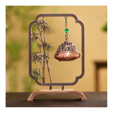 Imagem de Porta-incenso decorativo Queimador de incenso de liga de zinco e cobre de luxo leve para decoração de interiores e casa(Red)