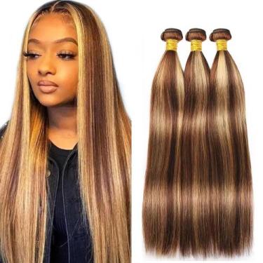 Imagem de Pacotes de cabelo ZevPiul Highlight Blonde 2 tons 14 cm 3 pacotes
