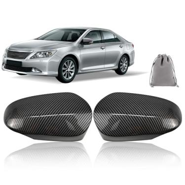 Imagem de Tampa de espelho de substituição para Toyota Camry 2012-2017, para Toyota Yaris 2013-2018, para Toyota Corolla 2014-2018 2 peças capas de espelho retrovisor de porta lateral, tampas de fibra de