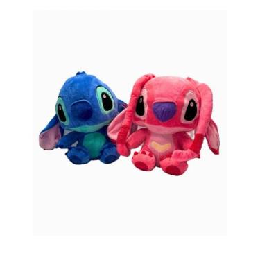 Imagem de Kit Brinquedo De Pelúcia Stitch Angel Filme Disney Fofo 30Cm - Omfkids
