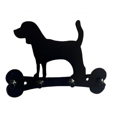 Imagem de Cabideiro Porta Chaves Cachorro 4 Ganchos Ferro Corte A Laser