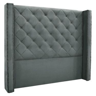 Imagem de Cabeceira King 1,95m Vicenza Veludo Cinza Chumbo