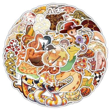 Imagem de Pacote de adesivos Cartoon Snake, vinil impermeável, 54 unidades