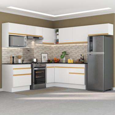 Imagem de Cozinha Completa De Canto Mp2106 Com Armário E Balcão Branca