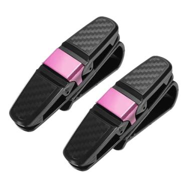 Imagem de HARFINGTON 2 peças de suporte de óculos para viseira de carro giratório com duas extremidades para óculos de sol para mulheres e homens, acessórios de viseira automotiva, peças de bilhete de recibo