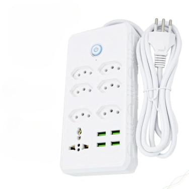 Imagem de Torre de Tomada, RéGua Filtro de Linha Com 7 Tomadas Extensão Elétrica 1 Universal 4 Usb Bivolt 10a Cabo de 2 Metros Seguro e Confiável, 3,5 X 8 X 20 Cm(7 TOMADAS 4 USB)
