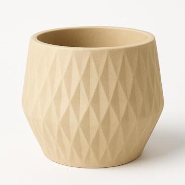 Imagem de Vaso Grande Origami na Cor Bege P/plantas Decorativo Jardim Casa