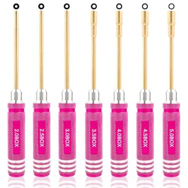 Imagem de GDOOL Conjunto de 7 peças de chaves de fenda sextavadas 2.0/2.5/3.0/3.5/4.0/4.5/5.0 mm Kit de chaves de soquete RC Chave de porca para Traxxas Redcat Axial SCX24 Quadricóptero Helicóptero FPV Drone